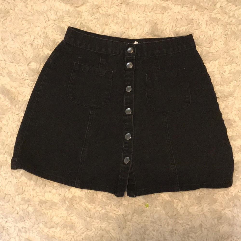 black denim skirt